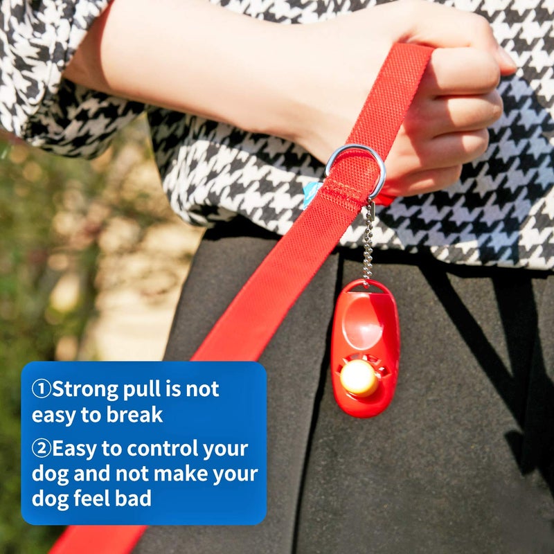 BAAPET 15/20/30/50/100 ft Long Dog Training Leash with Clickers for Small, Medium and Large Dogs or Cats (15 Feet, Red) - Image 4